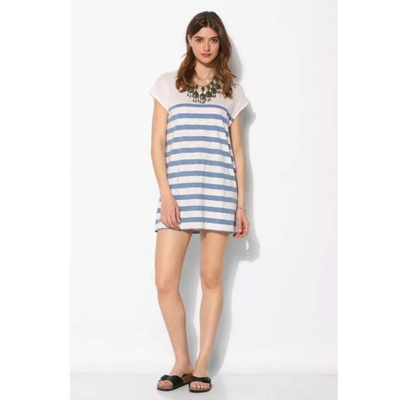 MINKPINK 'Raw Power' Mesh-Top Stripe Tunic - Picture 1 of 9